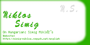 miklos simig business card